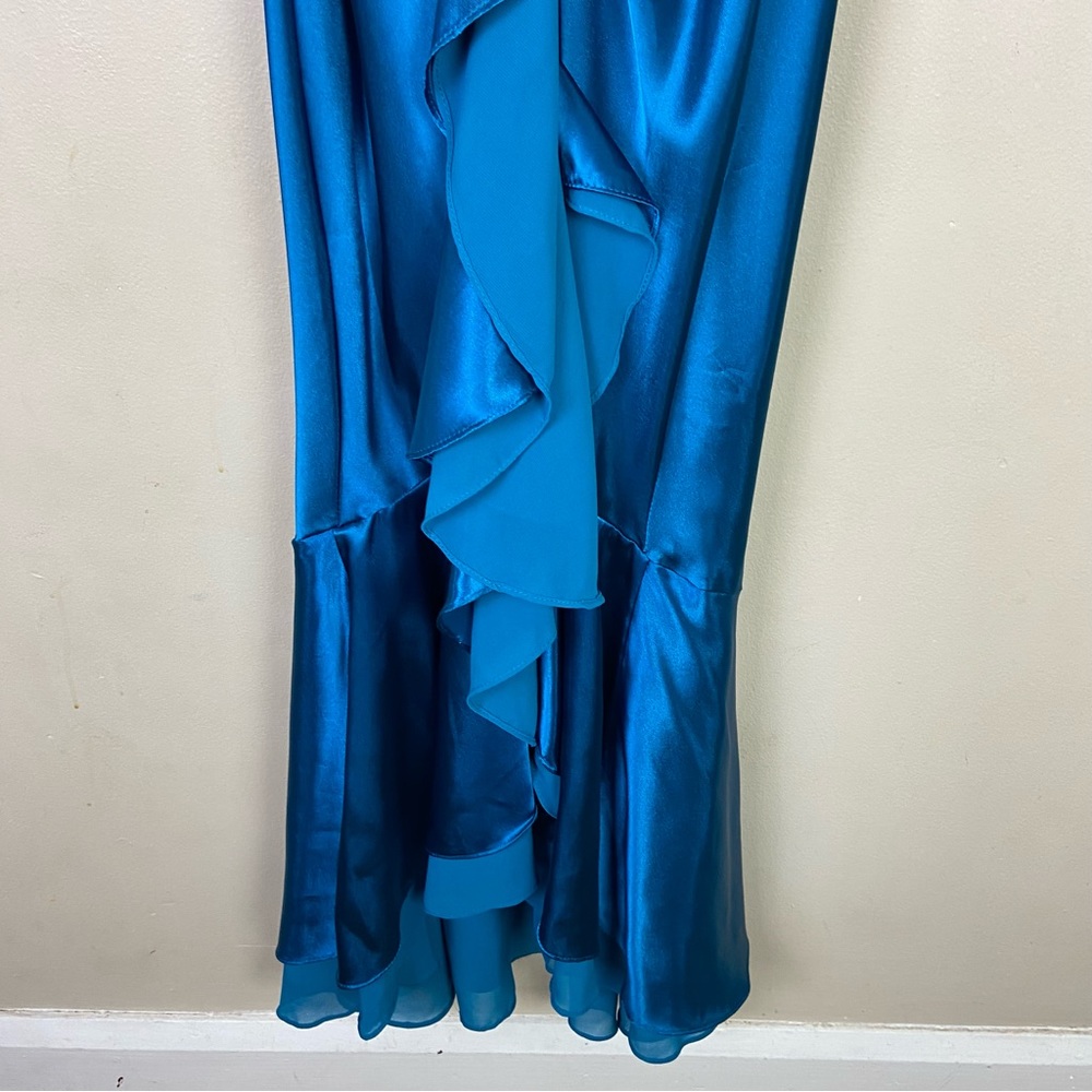 Betsy & Adam x Linda Bernell blue maxi mermaid gown - Picture 6 of 9